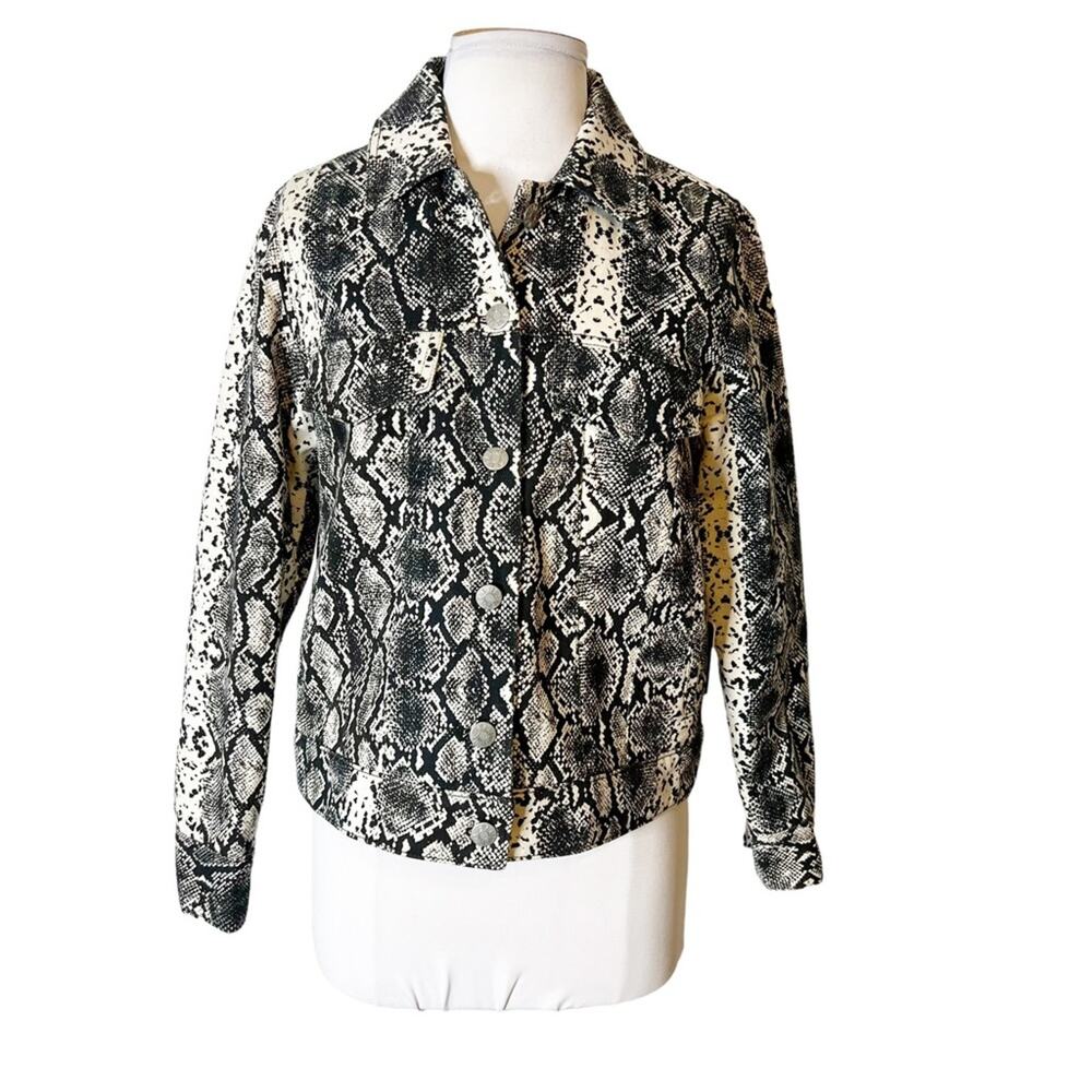 NWT Veda snakeskin trucker jacket quilted classic‎ sz S